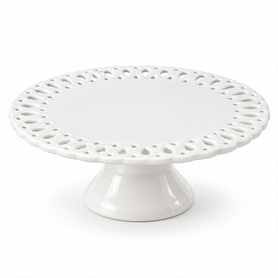 White Porcelain Pedestal Cake Stand - 12 Inch