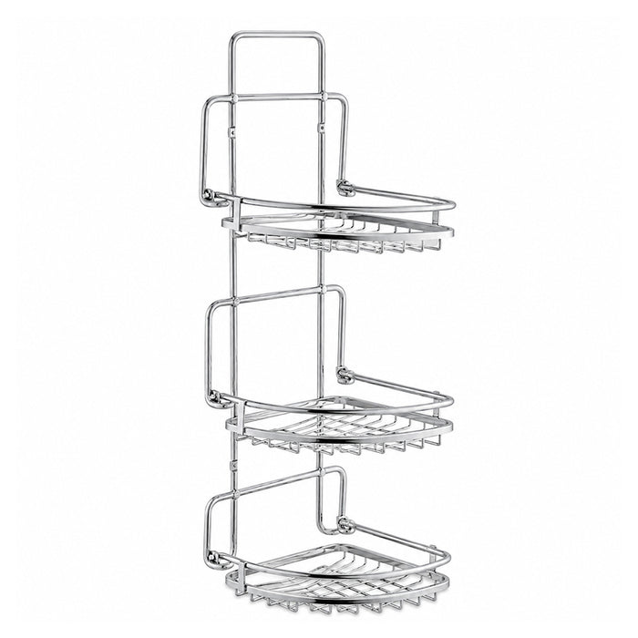 3-Tier Hanging Steel Bathroom Organizer Shower Caddy - Silver
