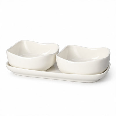 3-Piece White Porcelain Serving Tray Set
