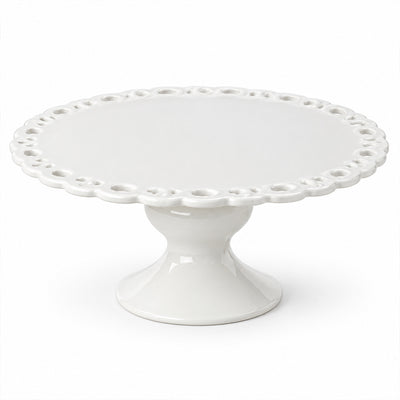 White Ceramic Pedestal Cake Stand - 30.4cm