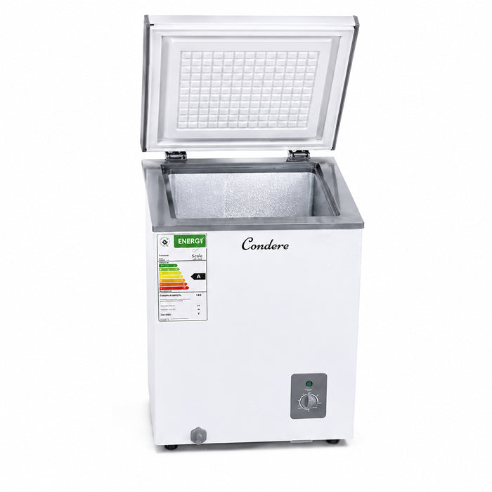 Condere 55L Compact Chest Freezer with Top-Opening Lid - White