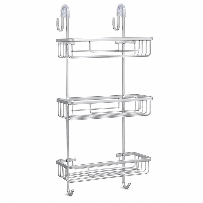 3-Tier Aluminium Hanging Shower Shelf Bathroom Caddy - Silver