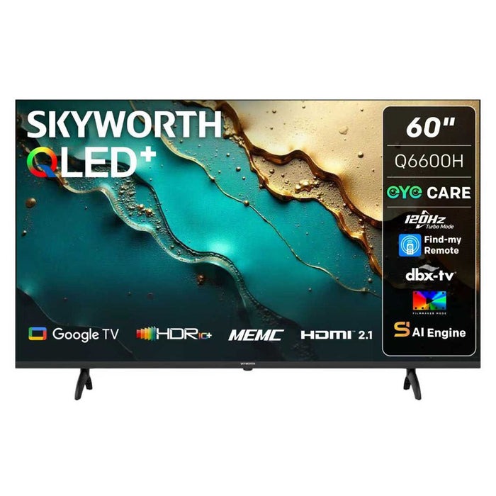 Skyworth 60-Inch QLED 4K Google Smart TV with 120Hz & Eye Care