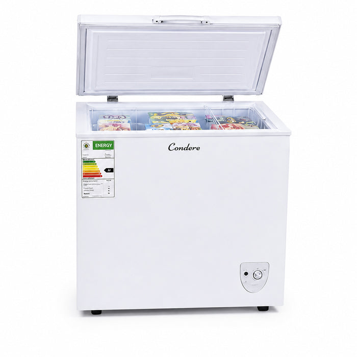 Condere 188L Chest Freezer with Top-Opening Lid - White