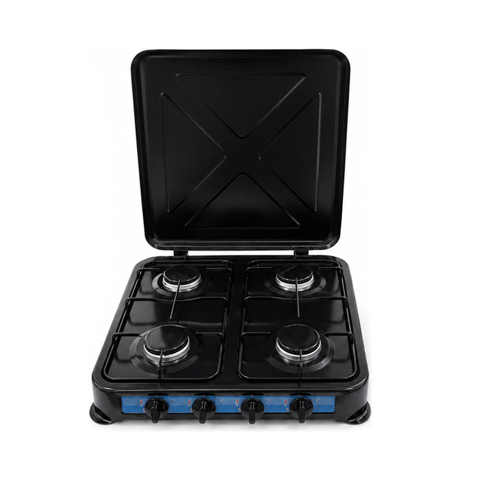 AURIF 4-Burner Steel Table Top Gas Cooker with Adjustable Knobs