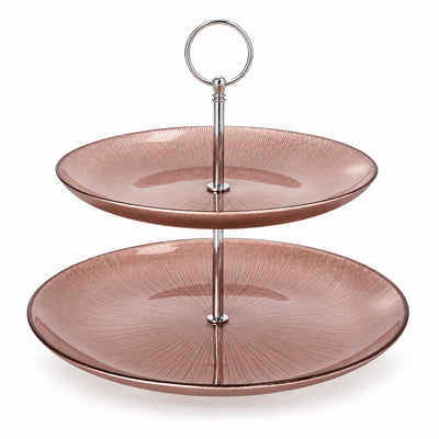 Double-Tier Glass Cake Stand - 27.9cm