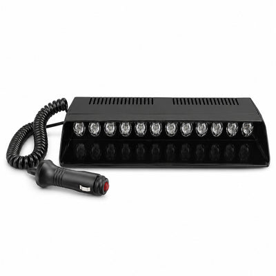 12 LED Multifunctional Dashboard Strobe Warning Light for Cars - Black