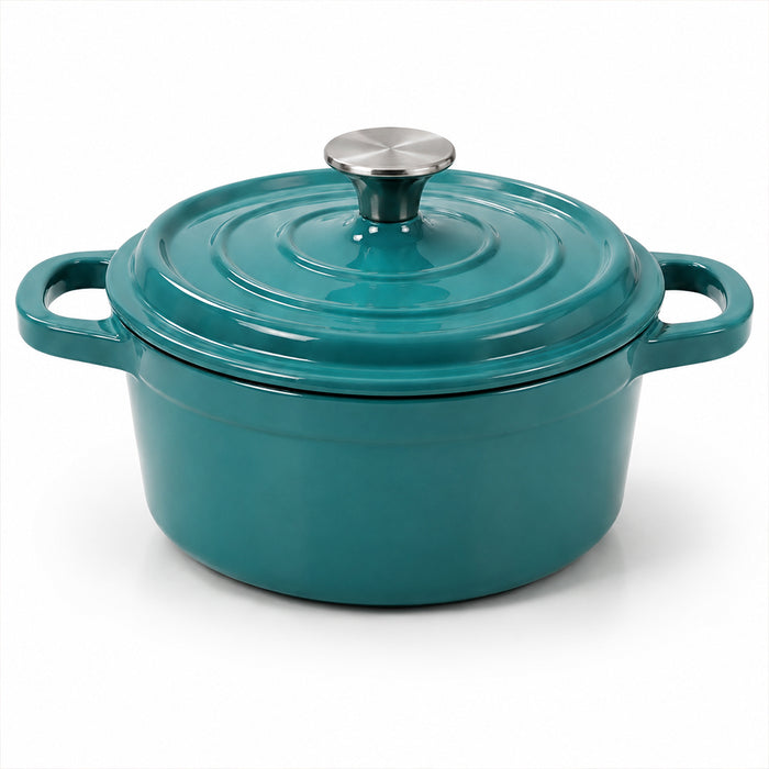 Condere 22cm Teal Enamel Cast Iron Pot with Lid