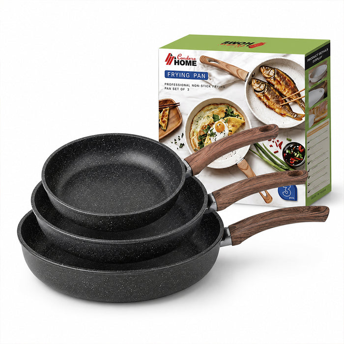 Condere Home 3-Piece Non-Stick Fry Pan Set