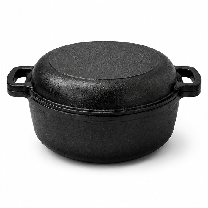 Condere 26cm Dual Purpose Cast Iron Pot with Shallow Pan Lid