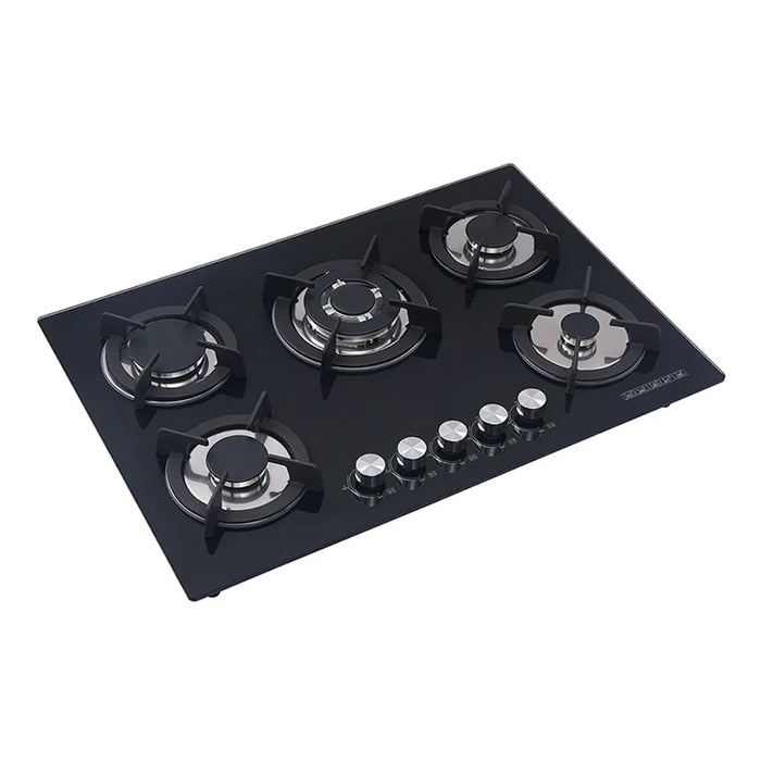 XMY 5-Burner Toughened Glass Built-In Gas Hob
