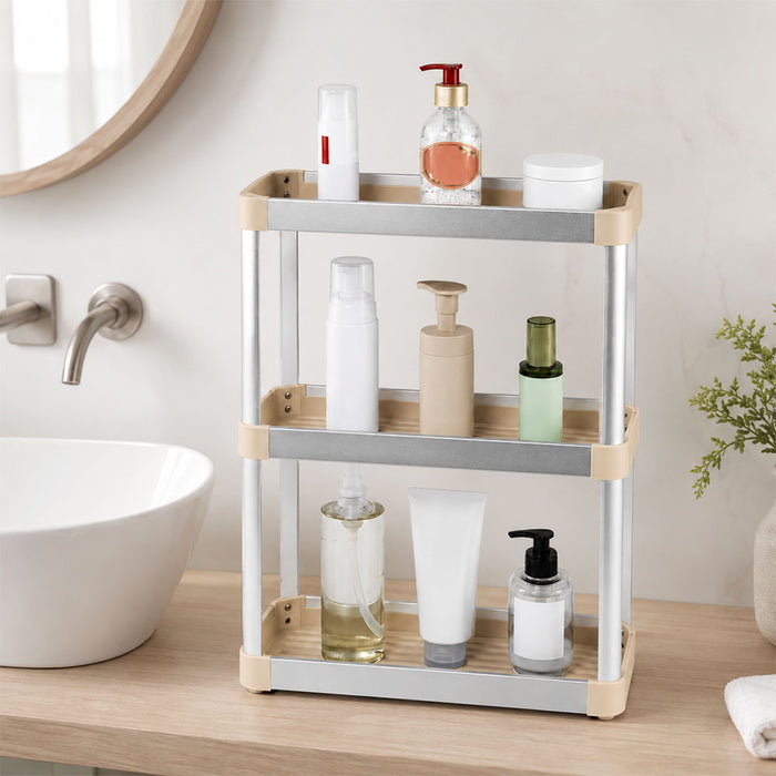iStar Aluminium 3-Tier Rectangle Bathroom Storage Rack