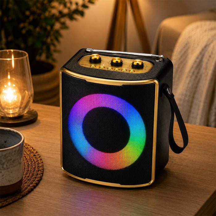 Solar Rechargeable Bluetooth Speaker with RGB Light & FM Radio