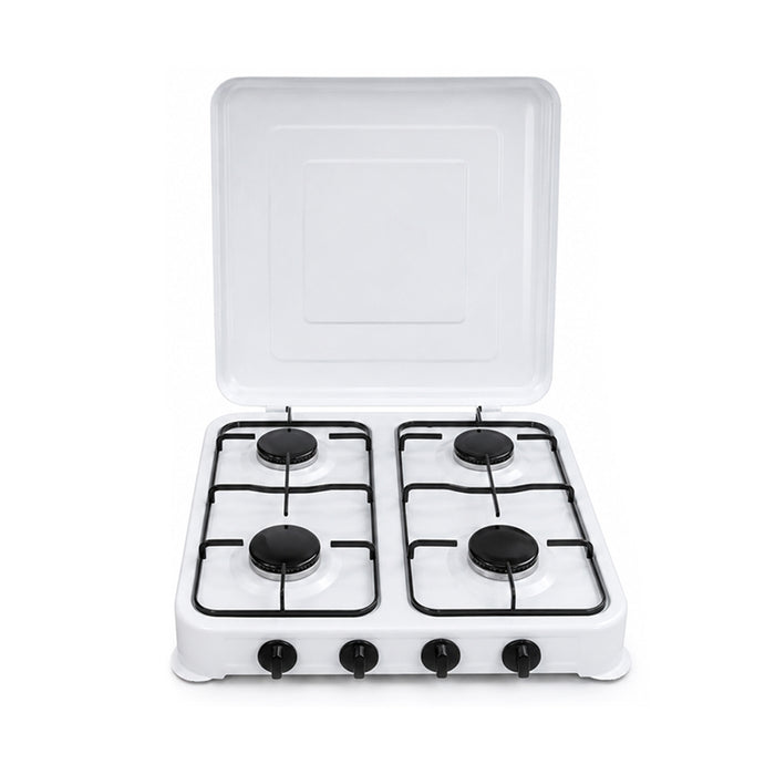 AURIF 4-Burner Steel Table Top Gas Cooker with Adjustable Knobs
