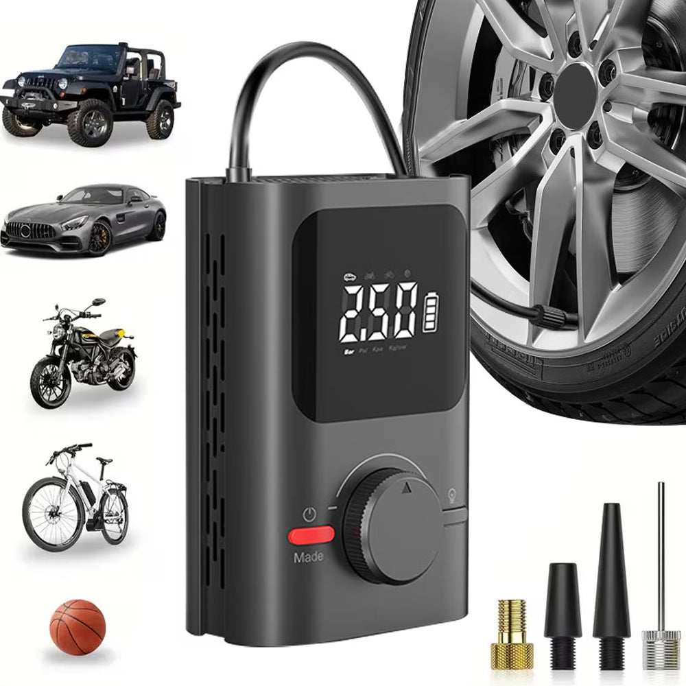 iStar Portable Rechargeable Car Air Compressor – 150 PSI with LED Light