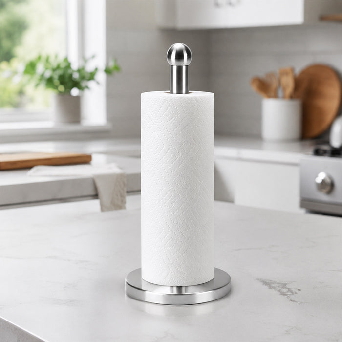Stainless Steel Countertop Paper Towel Holder with Round Base