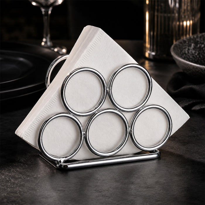 Metal Napkin Holder for Kitchen Counter & Dining Table - Silver