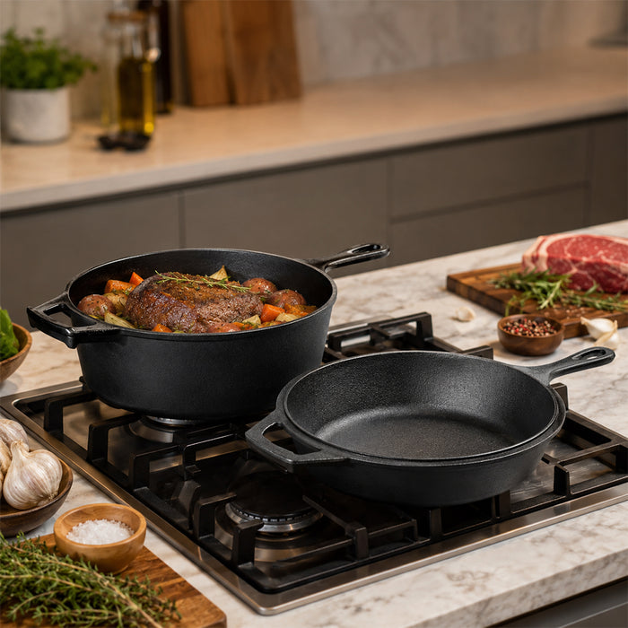 2-in-1 Multi Cooker Deep Pot with Frying Pan Lid - 26cm