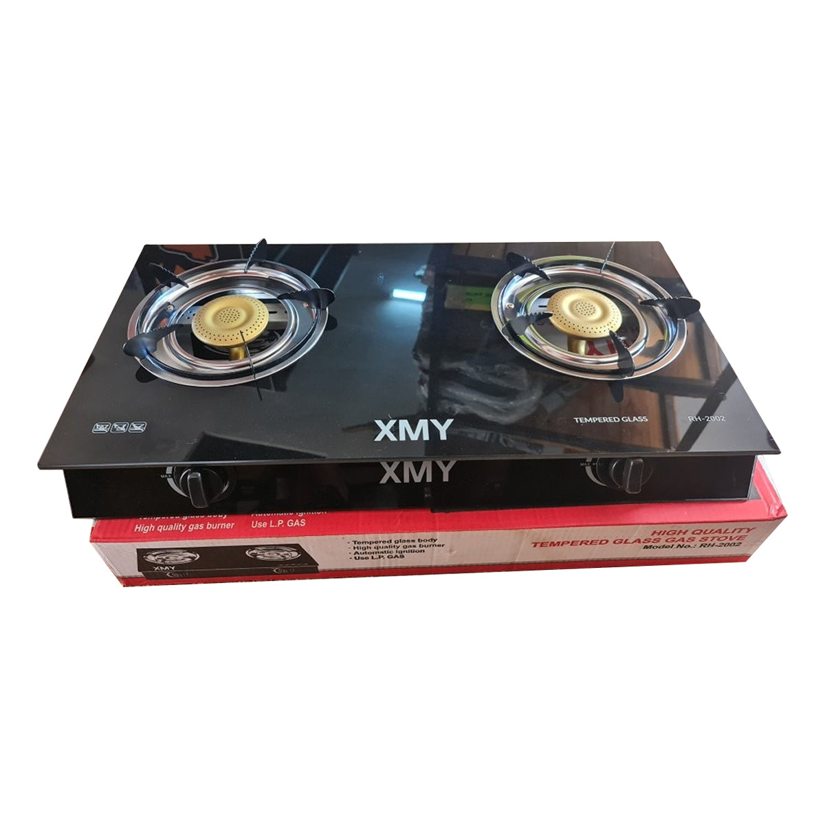 2-Burner Tempered Glass Gas Stove