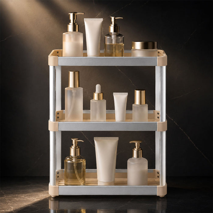 iStar Aluminium 3-Tier Rectangle Bathroom Storage Rack
