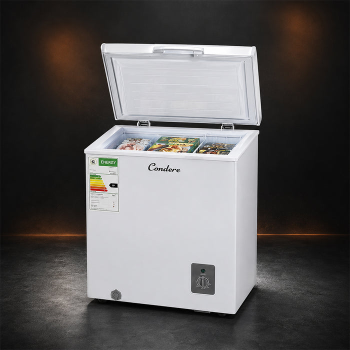Condere 95L Compact Chest Freezer with Top-Opening Lid - White