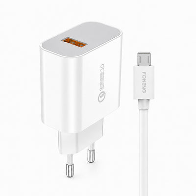 FONENG EU46 18W 3A USB-A Fast Charger with Cable