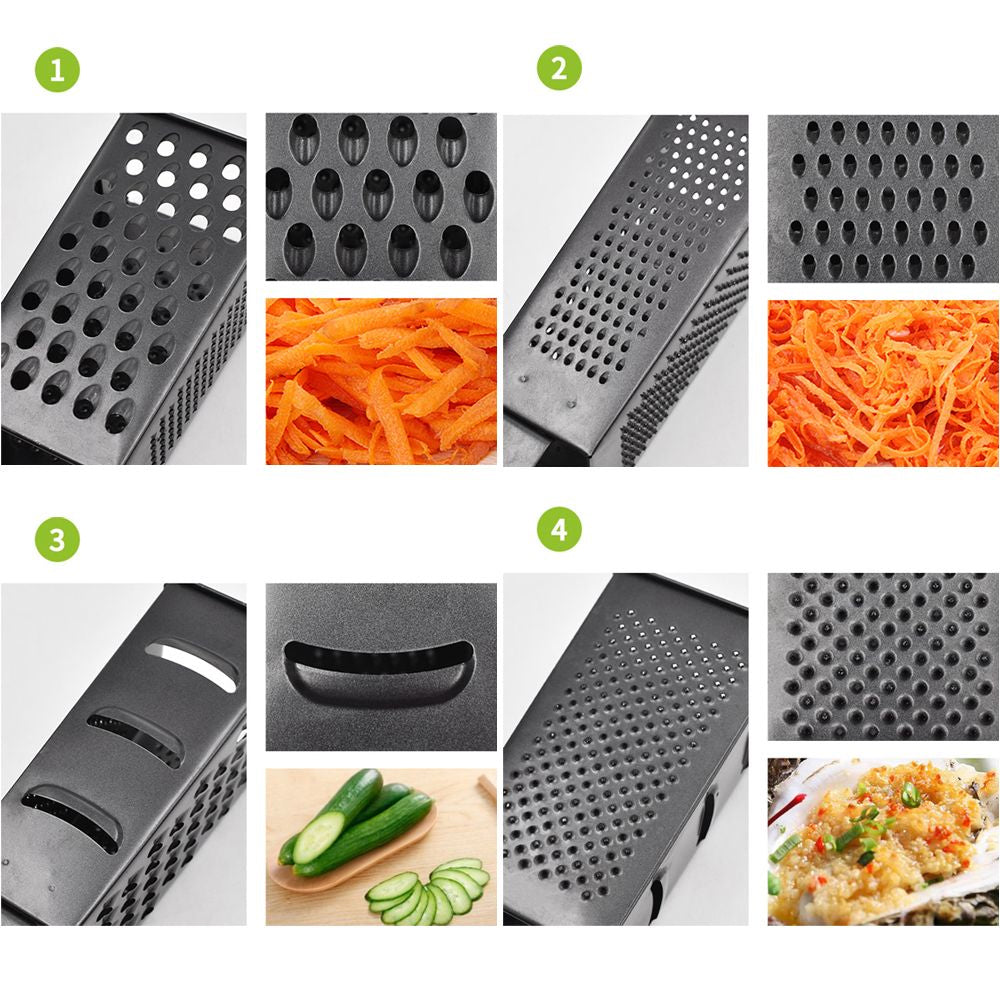 Kitchen Craft Black Non-Stick 9 inch Four-Sided Box Grater