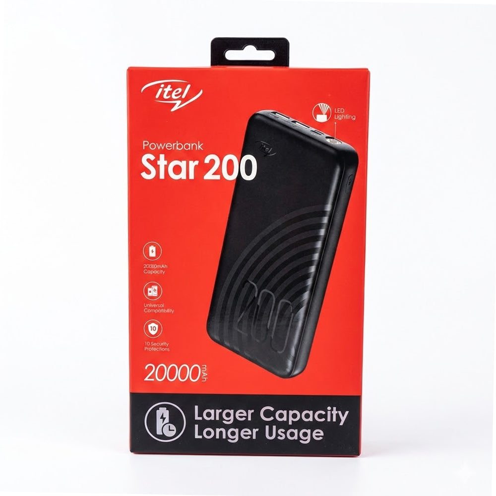 itel Star 200 High-Capacity 20,000mAh Power Bank