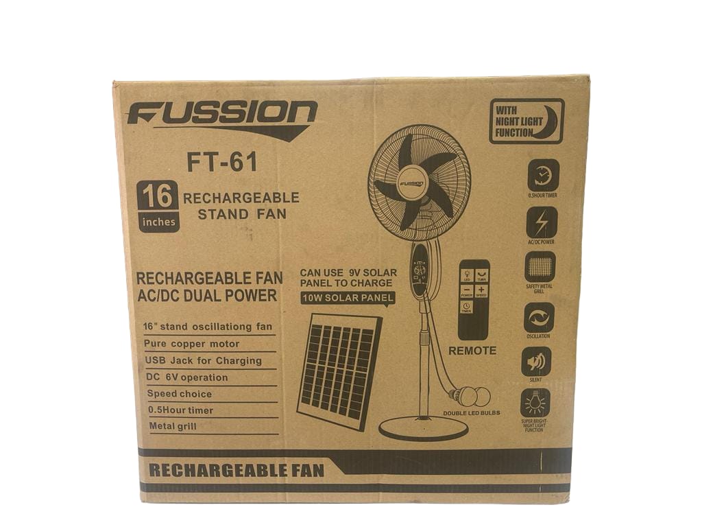 FUSSION RECHARGABLE 16 STAND FAN