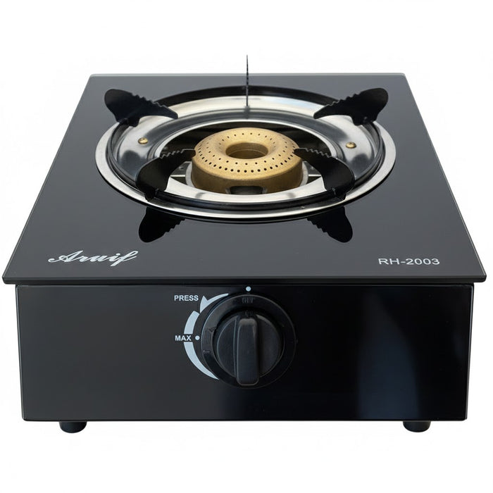 Aruif Single Burner Tempered Glass Gas Stove – RH-2003 High-Efficiency Cooker