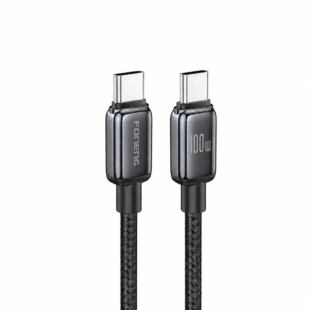 FONENG X119 1m Zinc Alloy Braided Fast Charging Cable 100W / 60W / PD27W