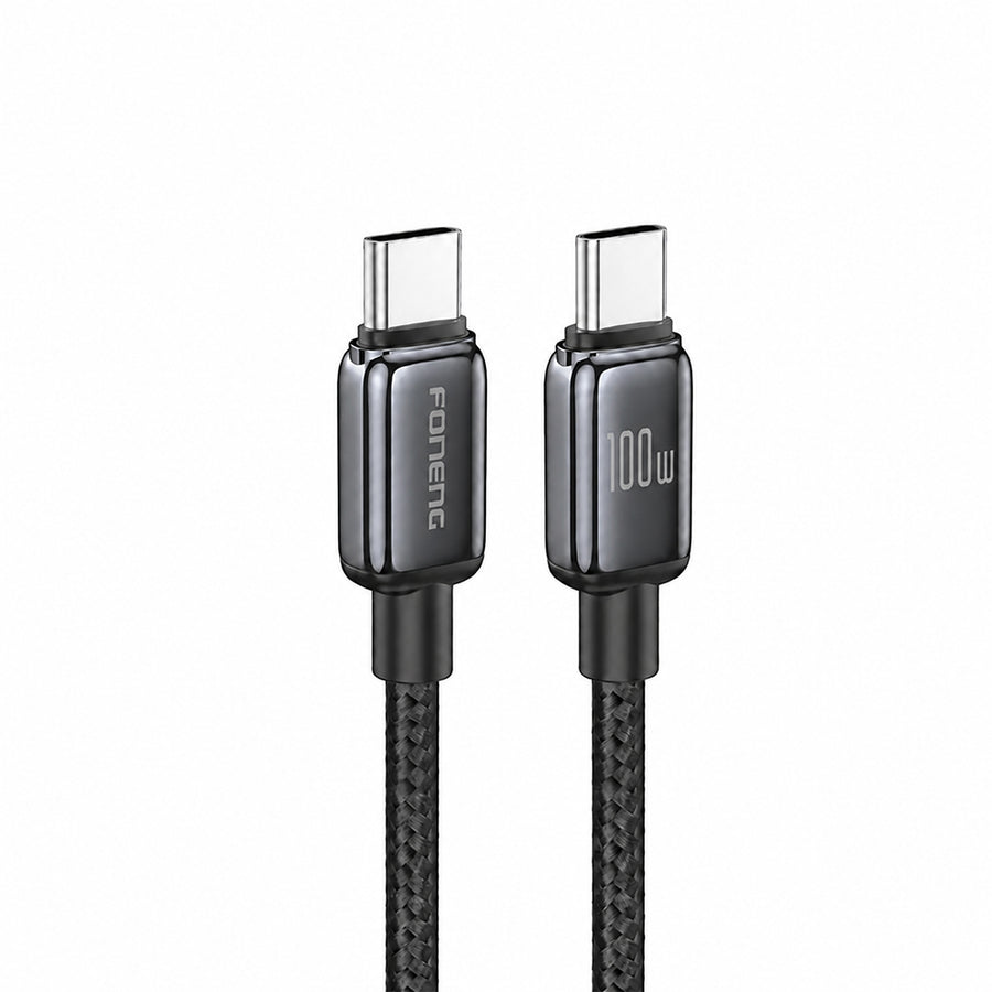 FONENG X119 1m Zinc Alloy Braided Fast Charging Cable 100W / 60W / PD27W