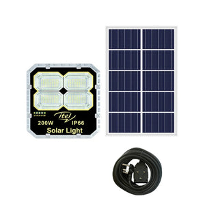 Itel 200W Solar Flood Light + Free 3m Extension Cord