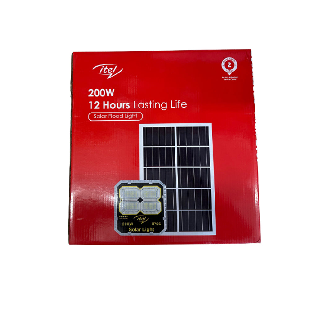 Itel 200W Solar Flood Light + Free 3m Extension Cord