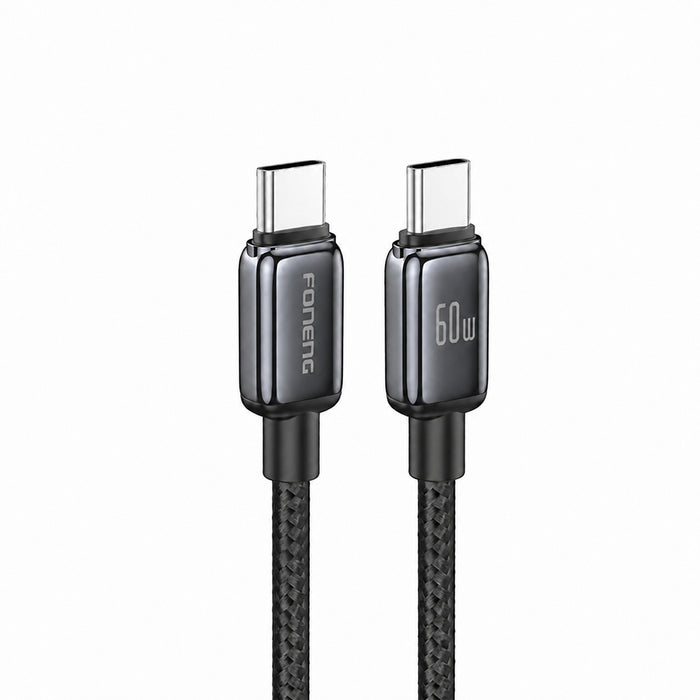 FONENG X119 1m Zinc Alloy Braided Fast Charging Cable 100W / 60W / PD27W