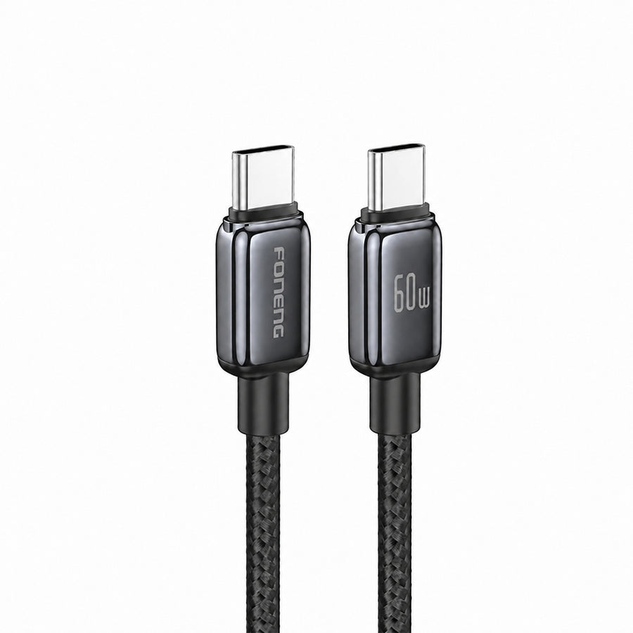 FONENG X119 1m Zinc Alloy Braided Fast Charging Cable 100W / 60W / PD27W