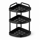 3-Tier Aluminium Corner Shower Bathroom Shelf - Black