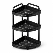 3-Tier Aluminium Corner Shower Bathroom Shelf - Black
