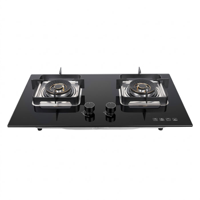 XMY 2-Burner Tempered Glass Gas Stove – RH-6007 Super-Slim Whirlwind Burner