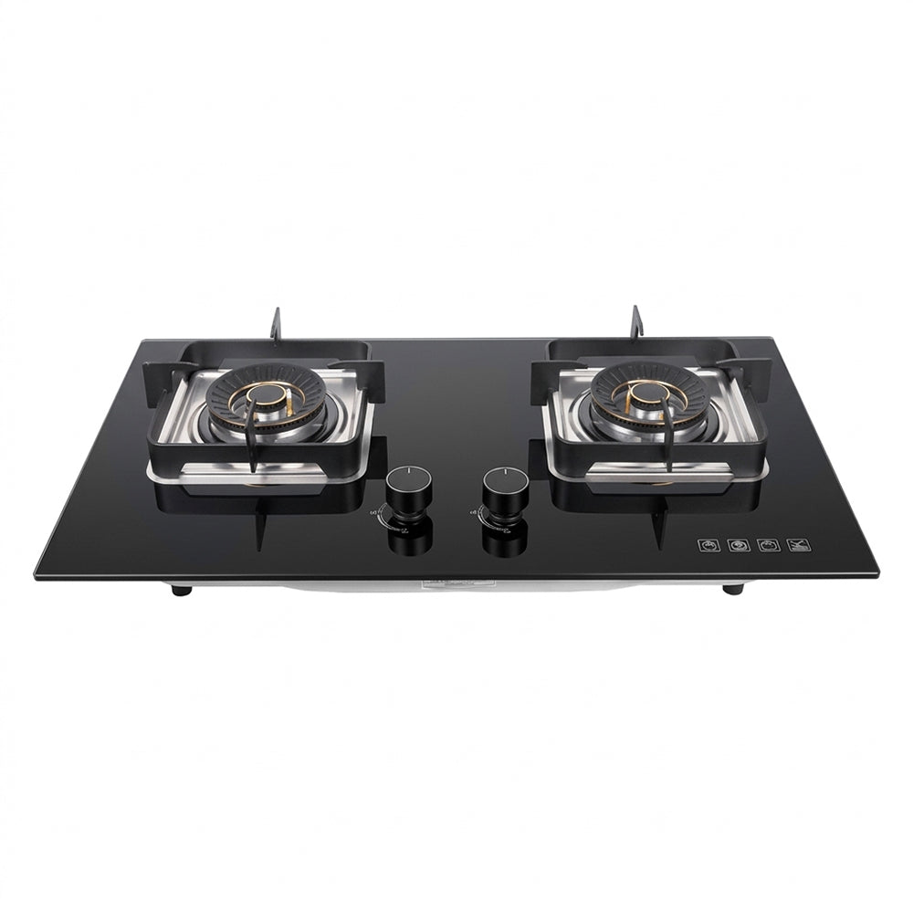 XMY 2-Burner Tempered Glass Gas Stove – RH-6007 Super-Slim Whirlwind Burner