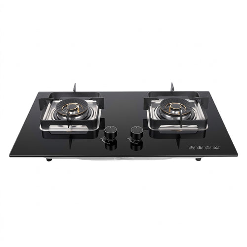 XMY 2-Burner Tempered Glass Gas Stove – RH-6007 Super-Slim Whirlwind Burner