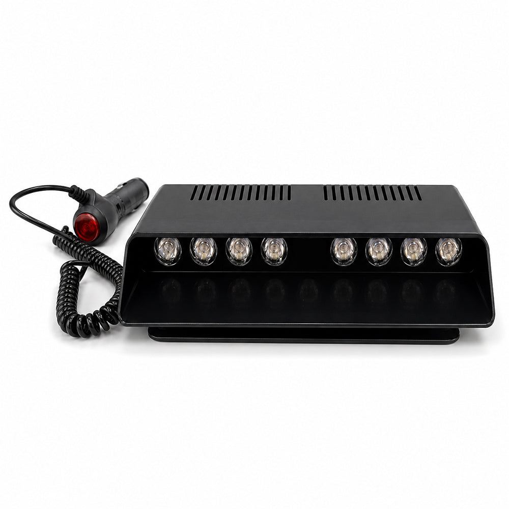 Multifunctional LED Dashboard Strobe Warning Light for Cars - Black