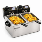 8L Dual Basket Electric Deep Fryer 3000W with Adjustable Temperature Control