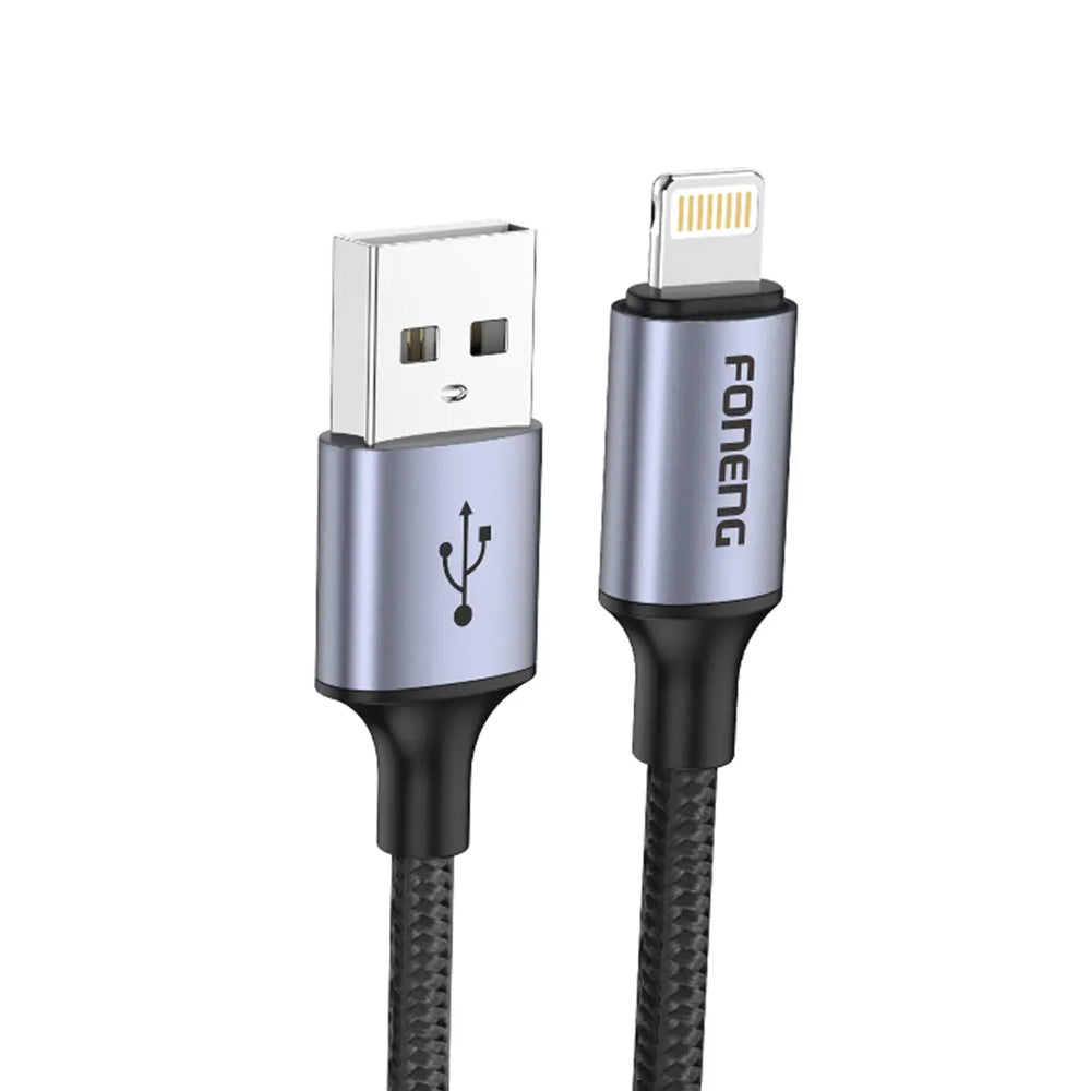 FONENG X95 1.2m 3A Metal Head Braided Charging Cable