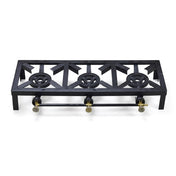 3-Burner Catering Gas Stove with Heavy-Duty Boiling Rings