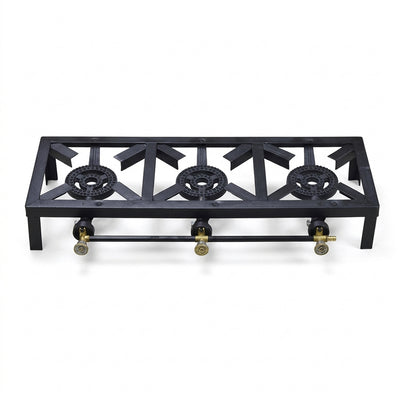 3-Burner Catering Gas Stove with Heavy-Duty Boiling Rings