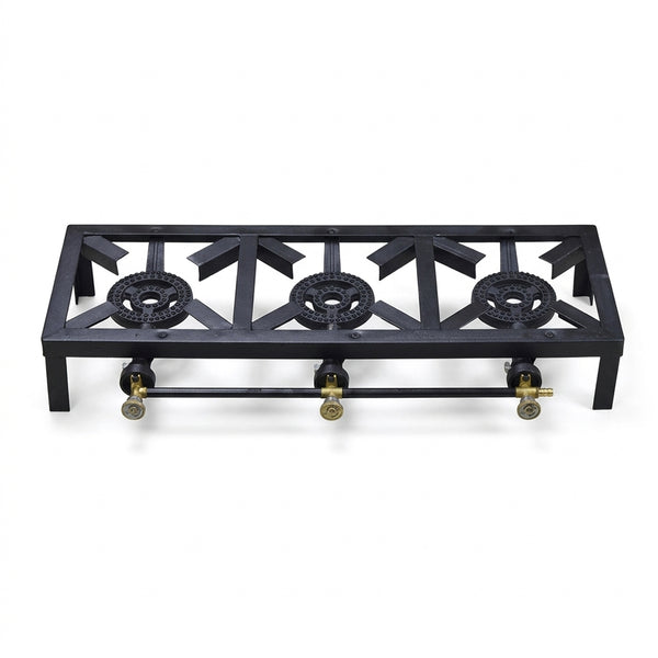 3-Burner Catering Gas Stove with Heavy-Duty Boiling Rings