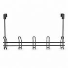 Over-the-Door Iron Hanger Rack with 4 Double Hooks - Black