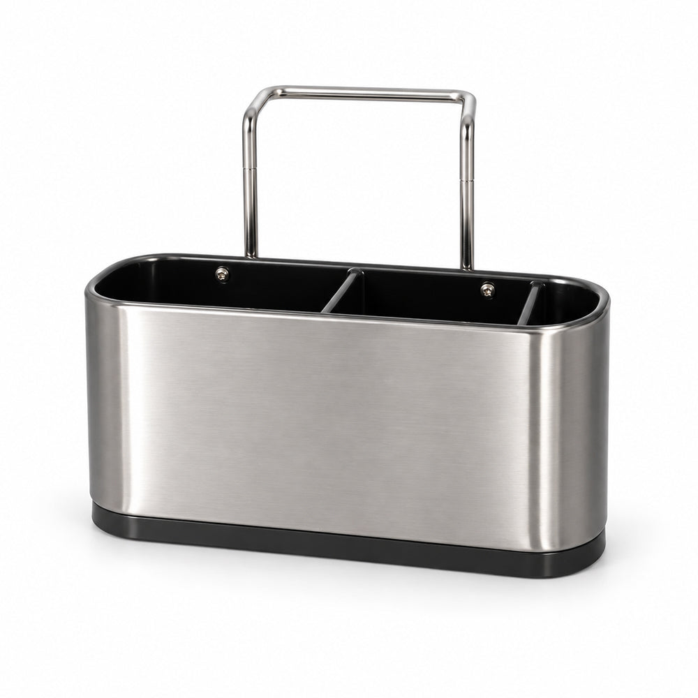 3-Compartment Cleaning Storage Rack with Suction Cups - 17.2cm