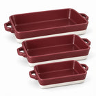 3-Piece Rectangular Ceramic Casserole Bakeware Set